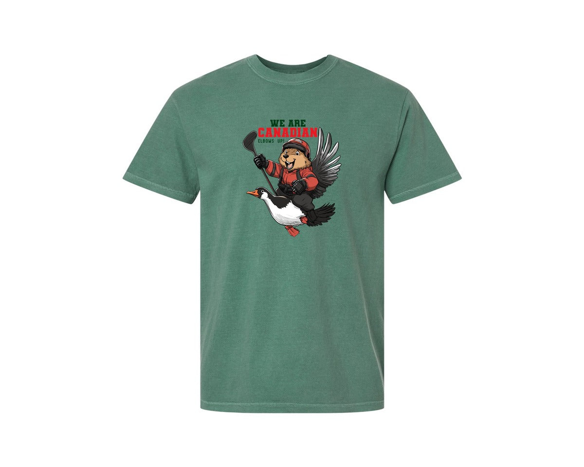 brand:Comfort Colors|color:Light Green|We Are Canada Elbows Up Graphic T-Shirt