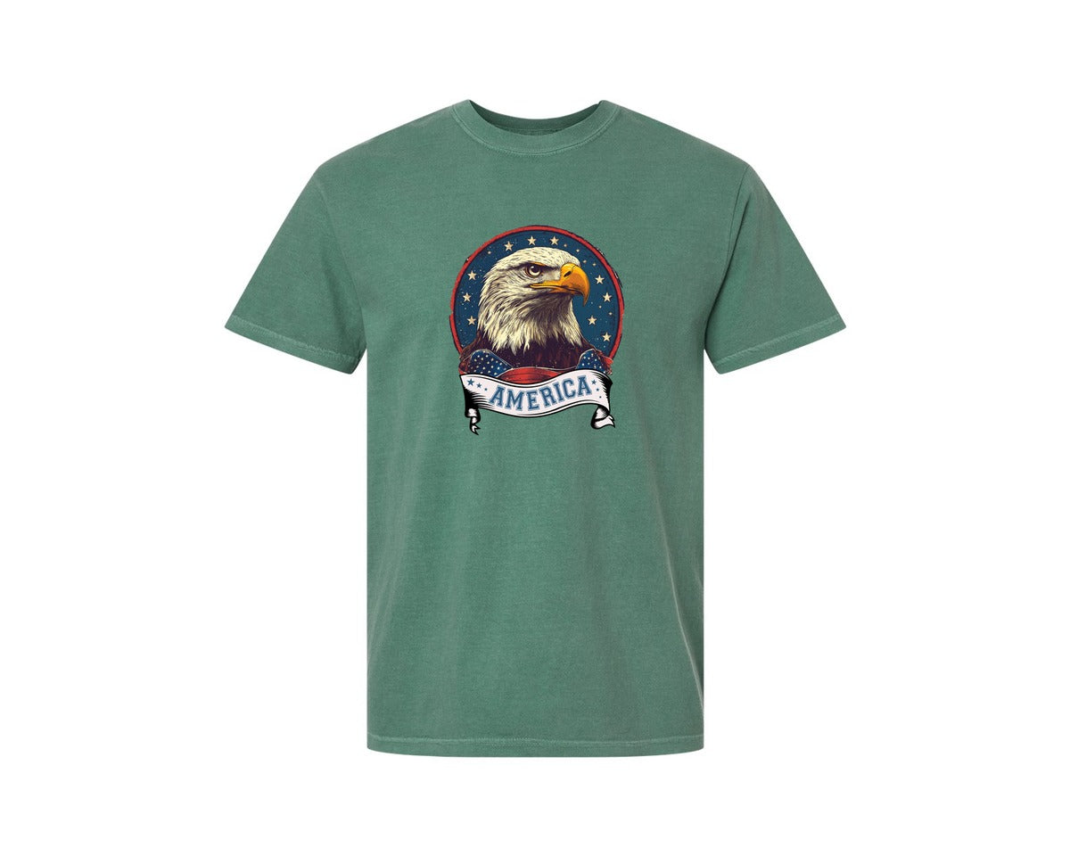 brand:Comfort Colors|color:Light Green|4Th Of July Patriotic America Graphic T-Shirt