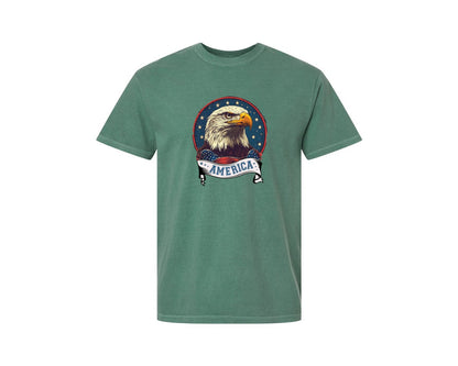 brand:Comfort Colors|color:Light Green|4Th Of July Patriotic America Graphic T-Shirt