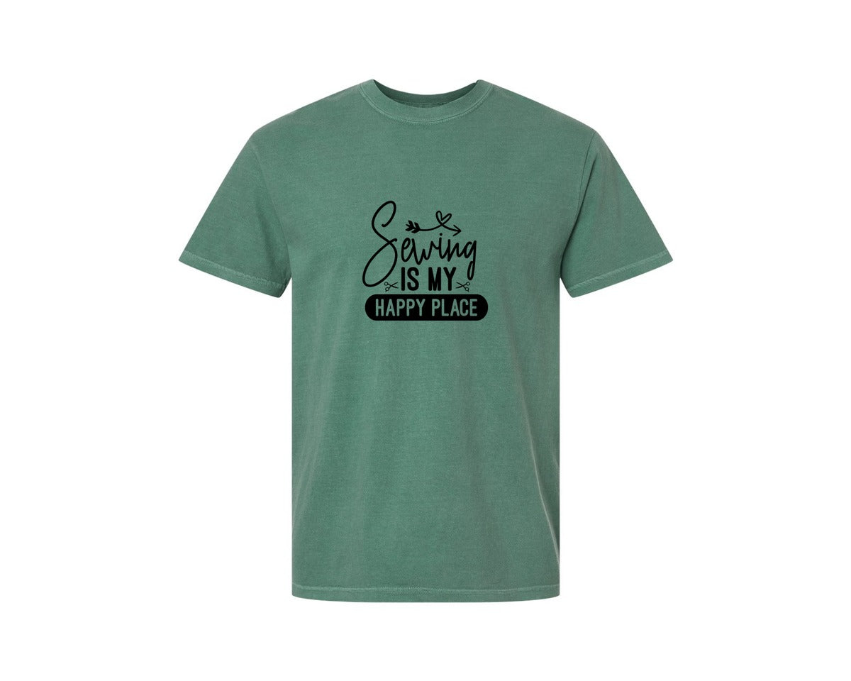 brand:Comfort Colors|color:Light Green|Sewing Is My Happy Place 36 Graphic T-Shirt
