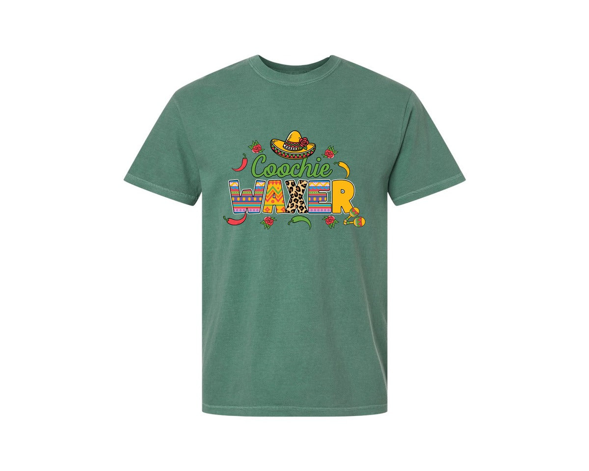 brand:Comfort Colors|color:Light Green|Cinco De Mayo Coochie Waxer Mexico Graphic T-Shirt