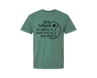 brand:Comfort Colors|color:Light Green|Baseball Mom Softball Mom 2 Graphic T-Shirt