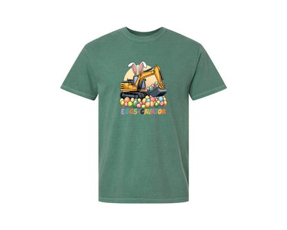 brand:Comfort Colors|color:Light Green|Eggs Cavator Easter Excavator 2 Graphic T-Shirt