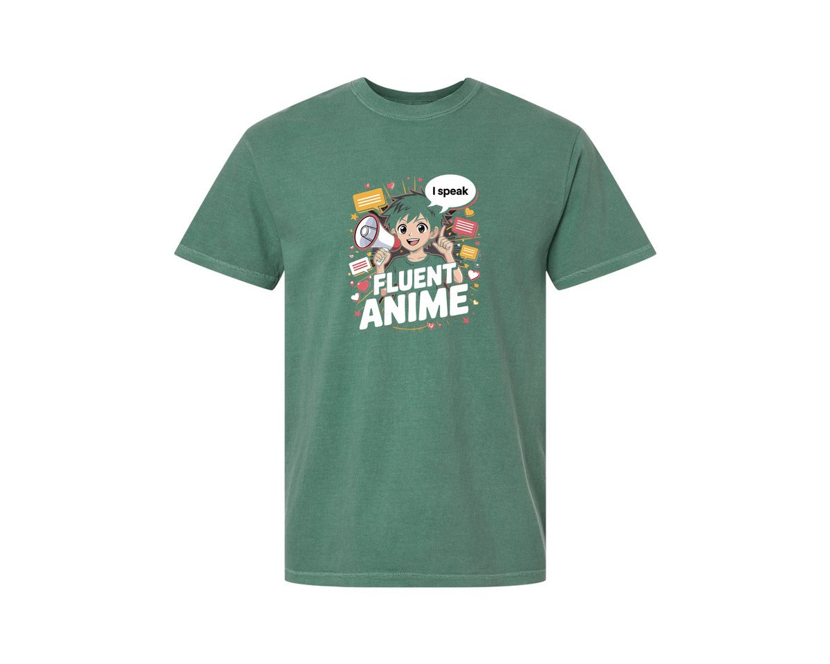 brand:Comfort Colors|color:Light Green|I Speak Fluent Anime T Shirt Graphic T-Shirt