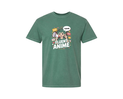 brand:Comfort Colors|color:Light Green|I Speak Fluent Anime T Shirt Graphic T-Shirt