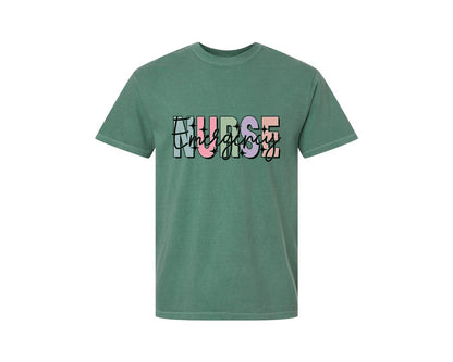 brand:Comfort Colors|color:Light Green|Er Nurse Design Emergency Nurse Graphic T-Shirt