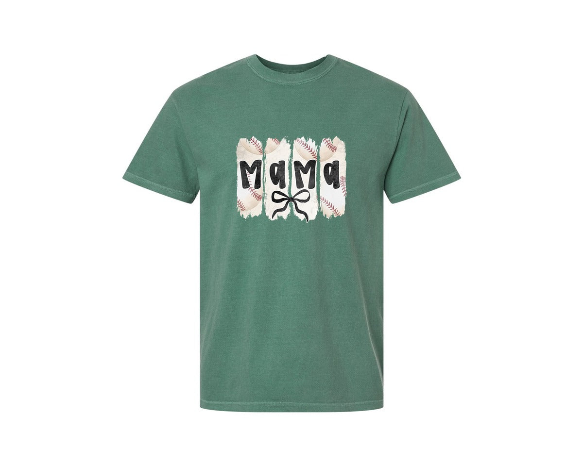 brand:Comfort Colors|color:Light Green|Coquette Baseball Mama 2 Graphic T-Shirt