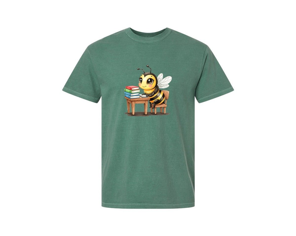 brand:Comfort Colors|color:Light Green|Back To School Bee 26 Graphic T-Shirt