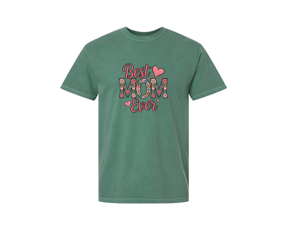 brand:Comfort Colors|color:Light Green|Best Mom Ever Mothers Day Gift Mo Graphic T-Shirt