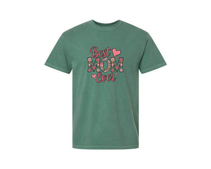 brand:Comfort Colors|color:Light Green|Best Mom Ever Mothers Day Gift Mo Graphic T-Shirt