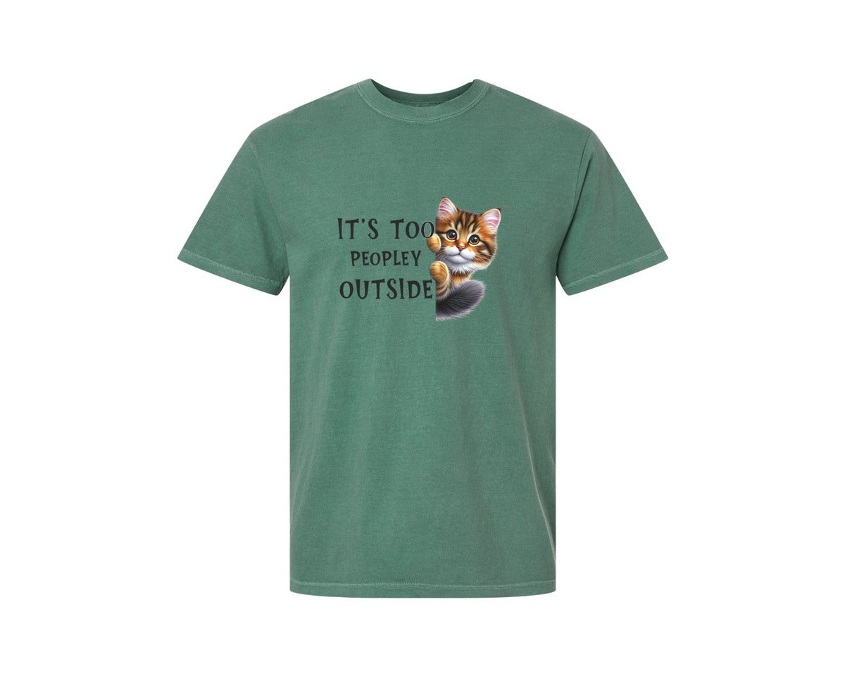 brand:Comfort Colors|color:Light Green|Funny Cat Sarcastic Sassy Introvert 2 Graphic T-Shirt