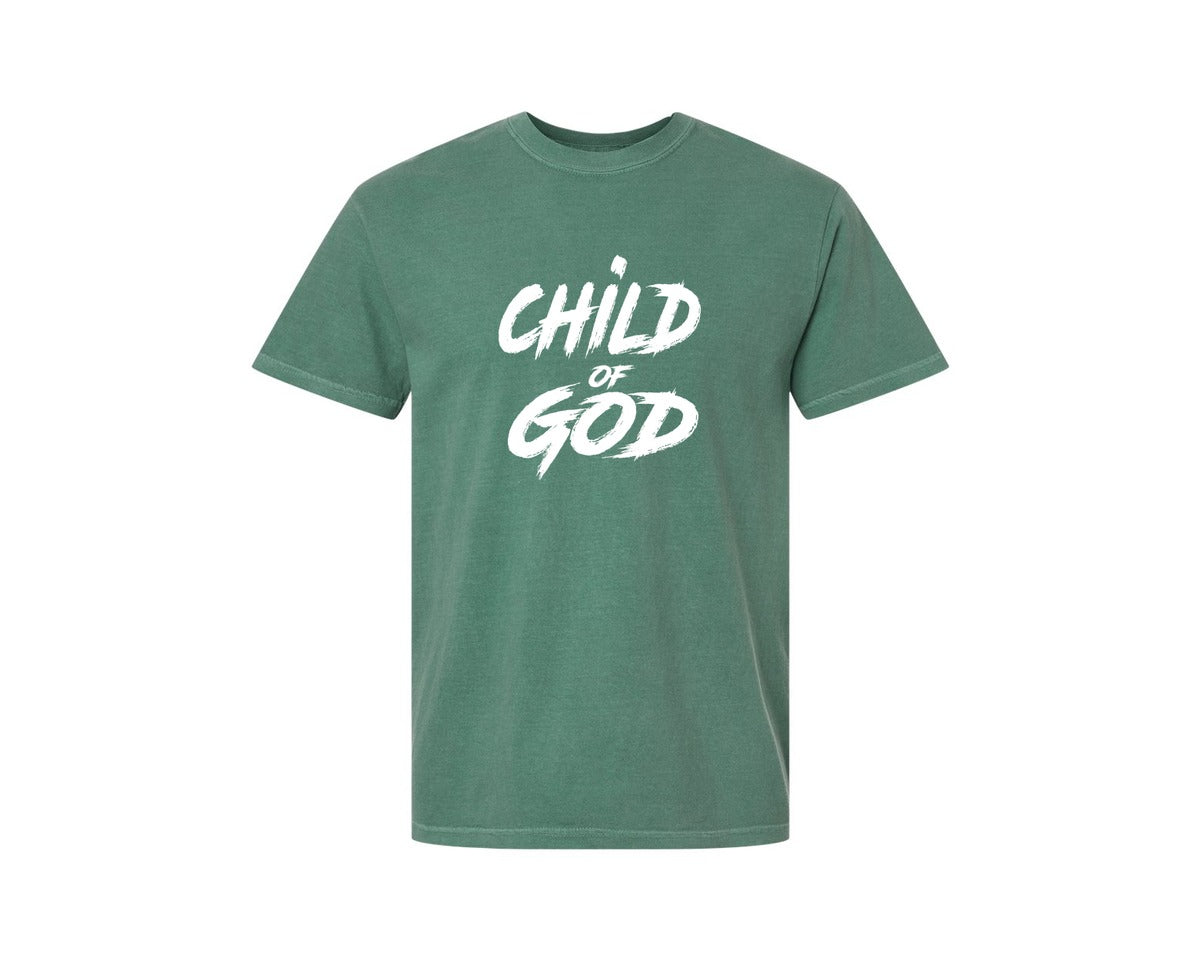 brand:Comfort Colors|color:Light Green|Child Of God Shirt Design Jesus 2 Graphic T-Shirt