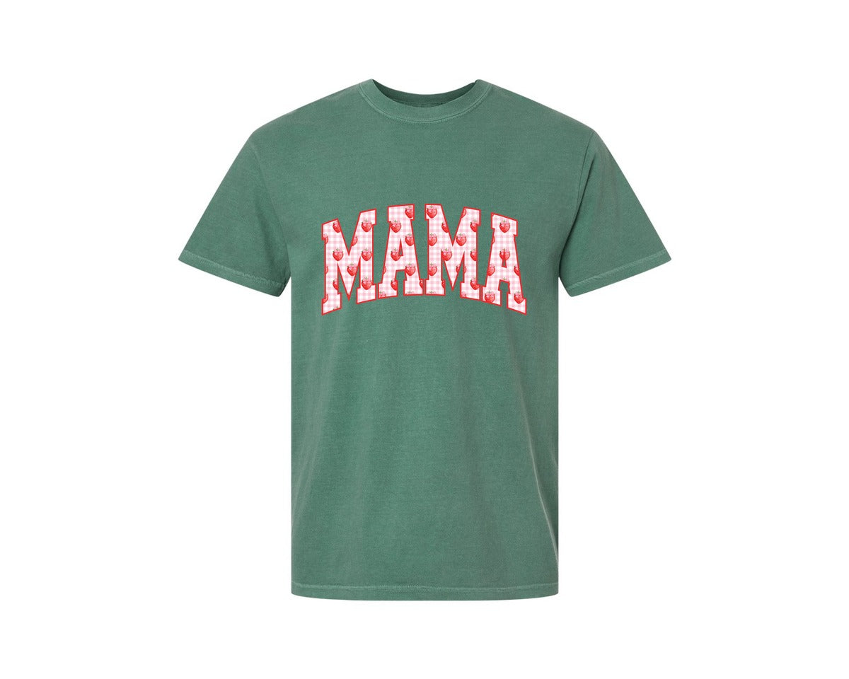 brand:Comfort Colors|color:Light Green|Mama Summer Spring Mama Strawberry Graphic T-Shirt