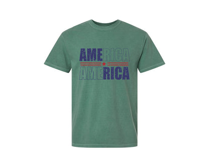 brand:Comfort Colors|color:Light Green|America Patriotic Graphic T-Shirt