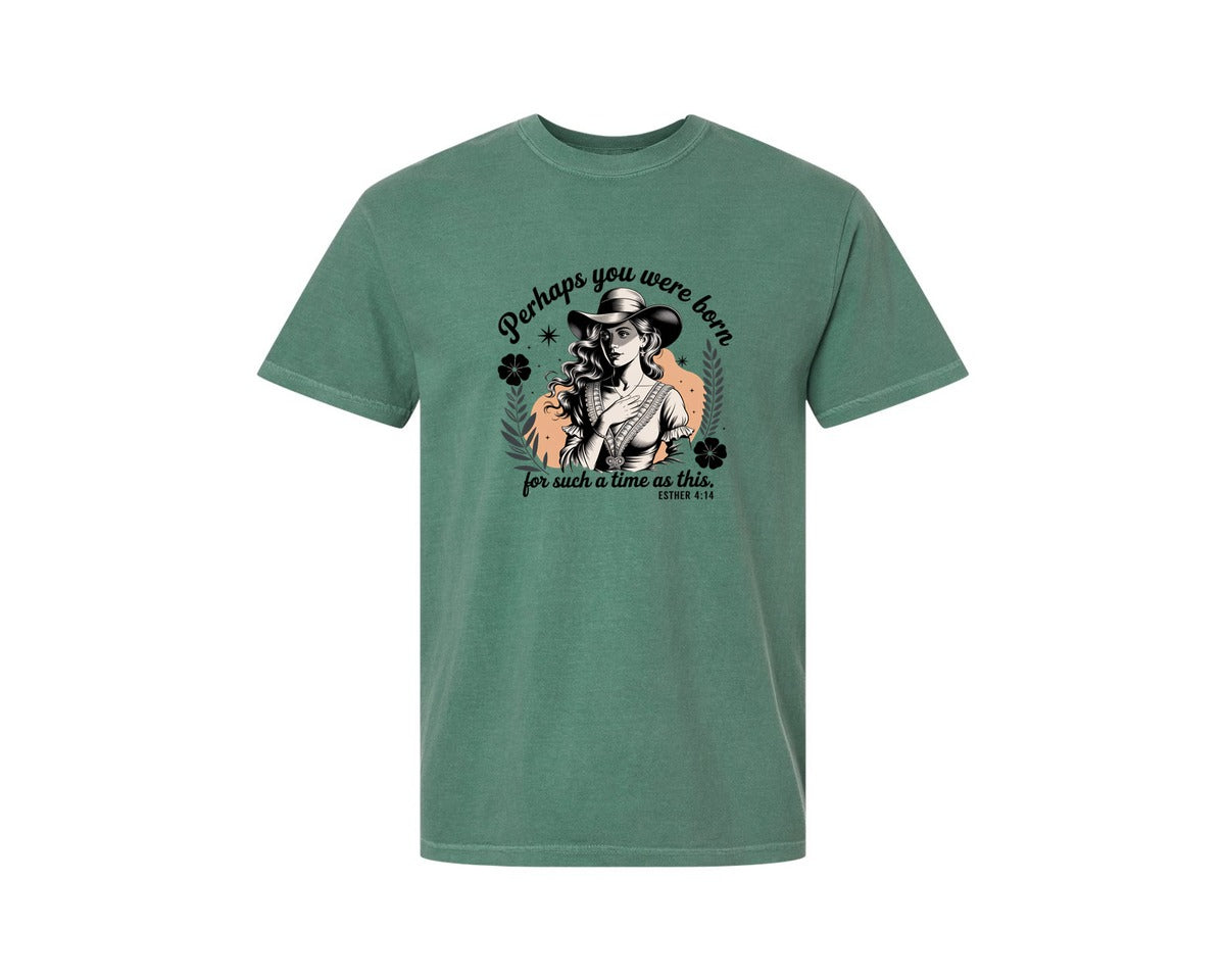 brand:Comfort Colors|color:Light Green|Perhaps You Were Born Christian 3 Graphic T-Shirt