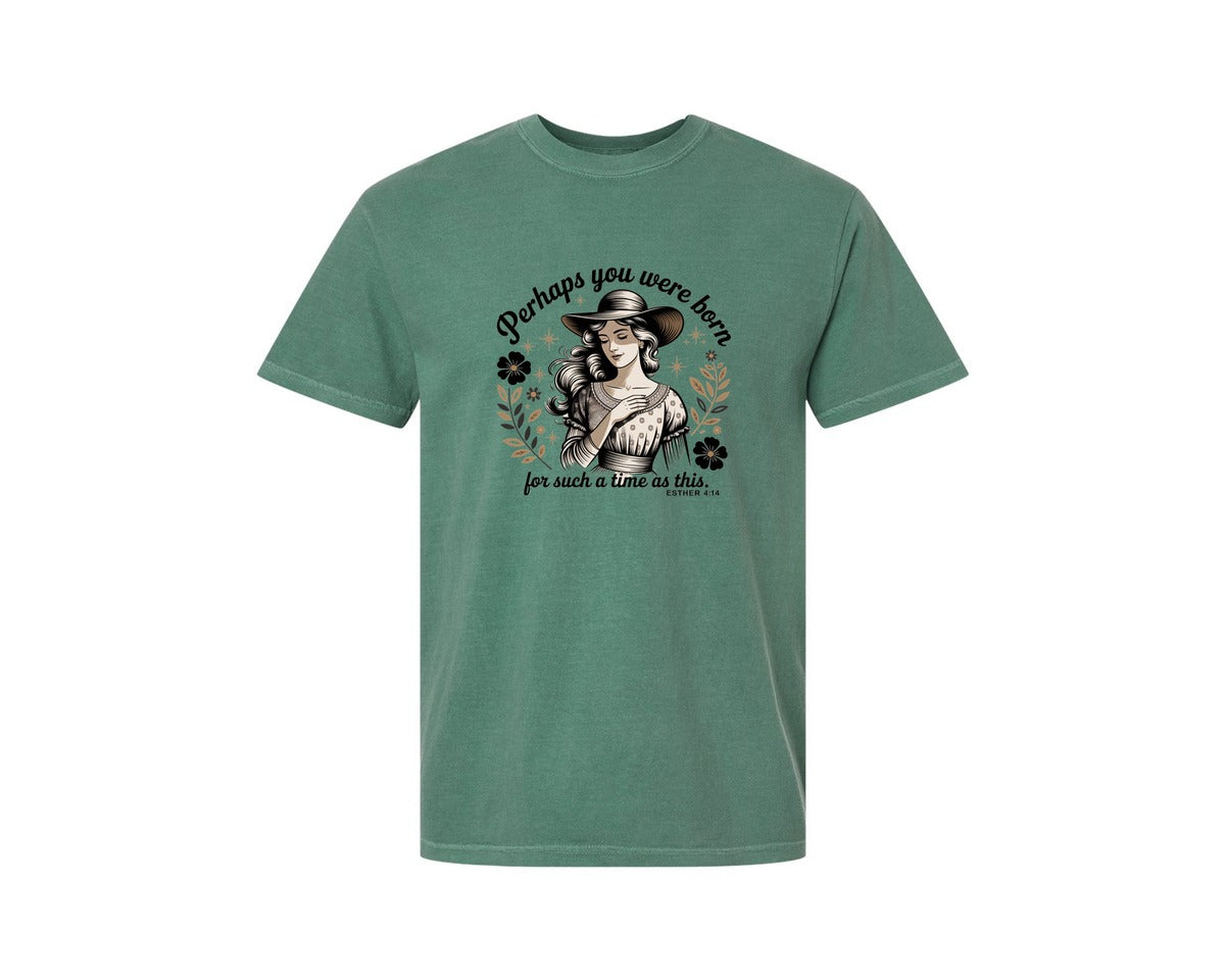 brand:Comfort Colors|color:Light Green|Perhaps You Were Born Christian 2 Graphic T-Shirt