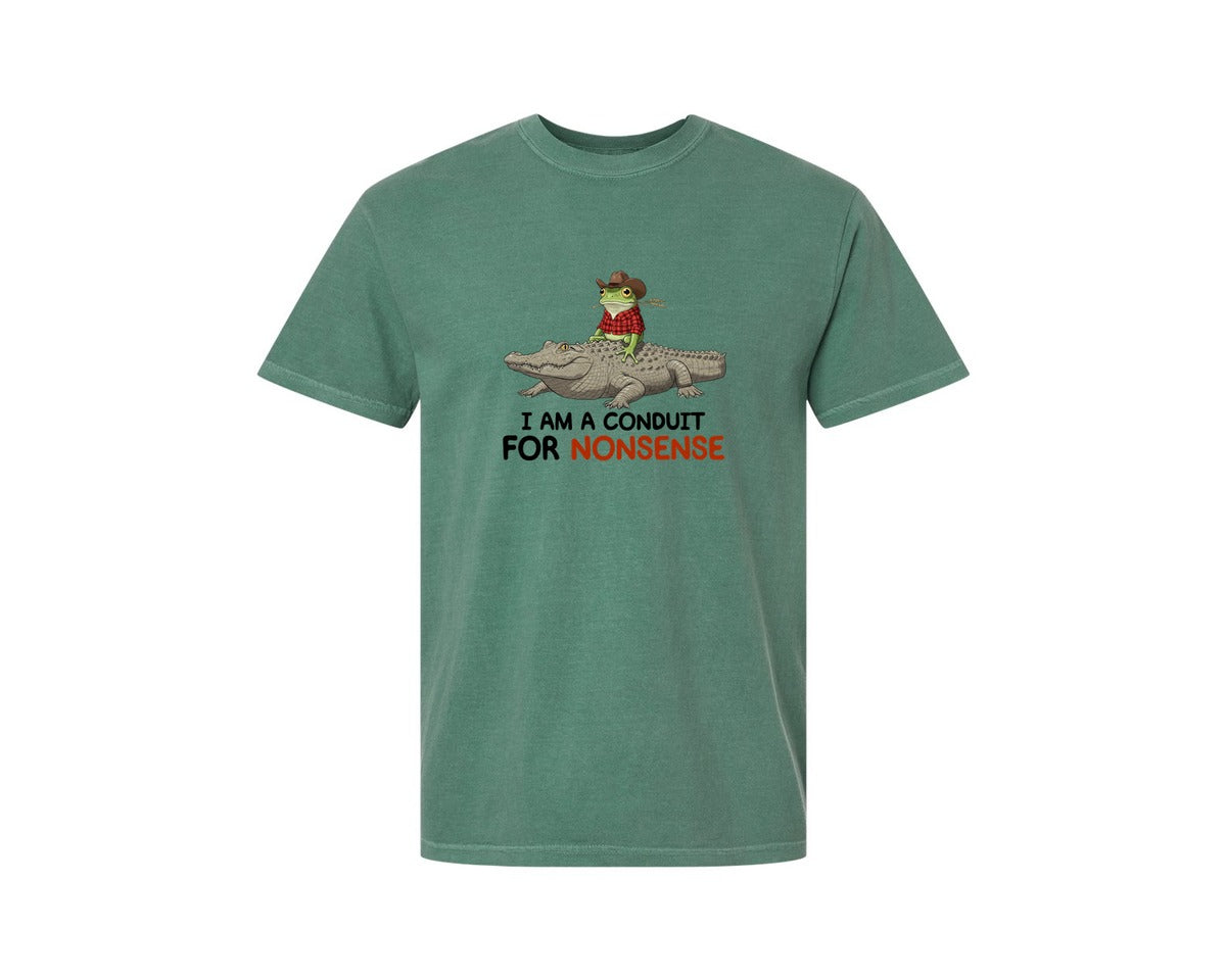 brand:Comfort Colors|color:Light Green|I Am A Conduit For Nonsense Frog And All Graphic T-Shirt