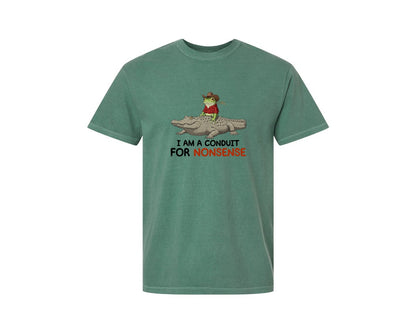 brand:Comfort Colors|color:Light Green|I Am A Conduit For Nonsense Frog And All Graphic T-Shirt