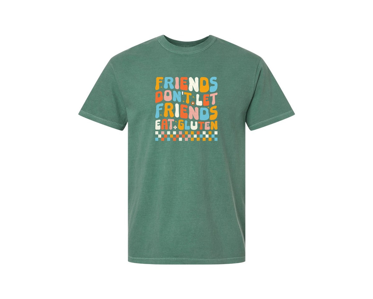 brand:Comfort Colors|color:Light Green|Friends Dont Let Friends Eat Gluten Graphic T-Shirt