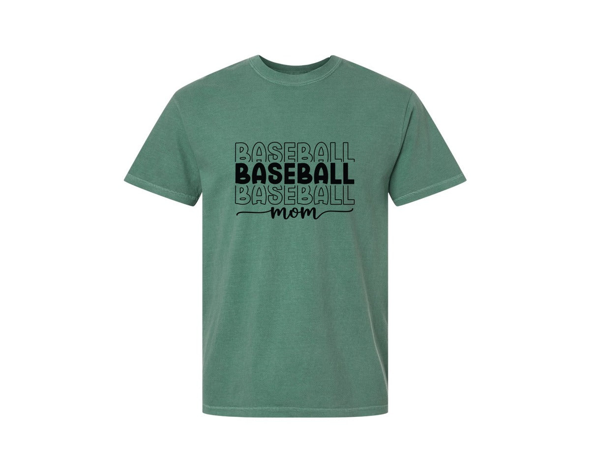 brand:Comfort Colors|color:Light Green|Baseball Mom Baseball Mom 3 Graphic T-Shirt