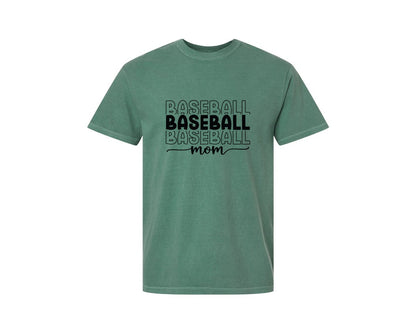 brand:Comfort Colors|color:Light Green|Baseball Mom Baseball Mom 3 Graphic T-Shirt