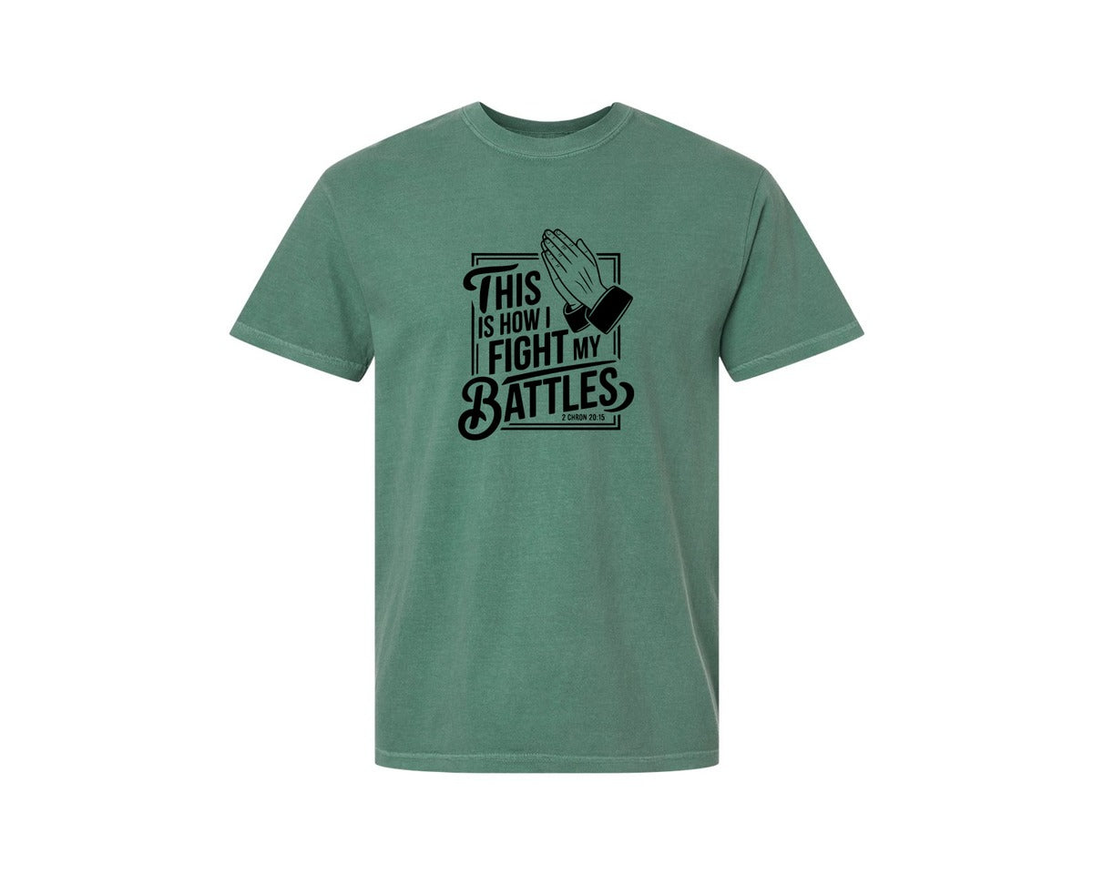brand:Comfort Colors|color:Light Green|This Is How I Fight My Battles 2 Chron 2 Graphic T-Shirt