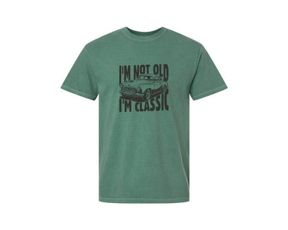 brand:Comfort Colors|color:Light Green|Im Not Old Im Classic Vintage Car 3 Graphic T-Shirt