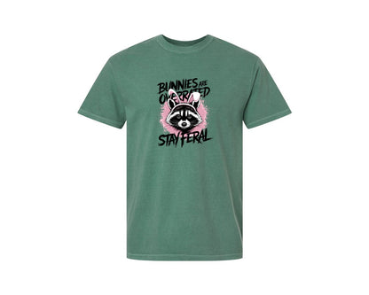 brand:Comfort Colors|color:Light Green|Bunnies Are Overrated Stay Feral 2 Graphic T-Shirt