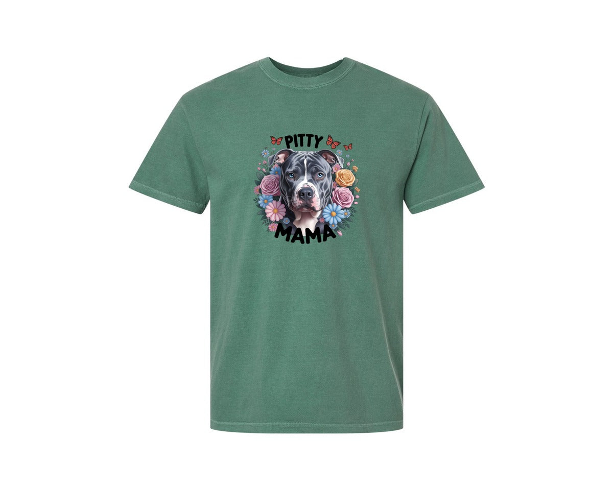 brand:Comfort Colors|color:Light Green|Pitty Mama Cute Pitbull Dog 2 Graphic T-Shirt