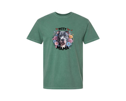 brand:Comfort Colors|color:Light Green|Pitty Mama Cute Pitbull Dog 2 Graphic T-Shirt
