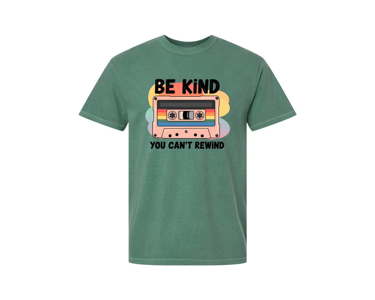 brand:Comfort Colors|color:Light Green|Be Kind Retro Cassette Tape 2 Graphic T-Shirt