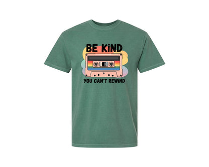brand:Comfort Colors|color:Light Green|Be Kind Retro Cassette Tape 2 Graphic T-Shirt
