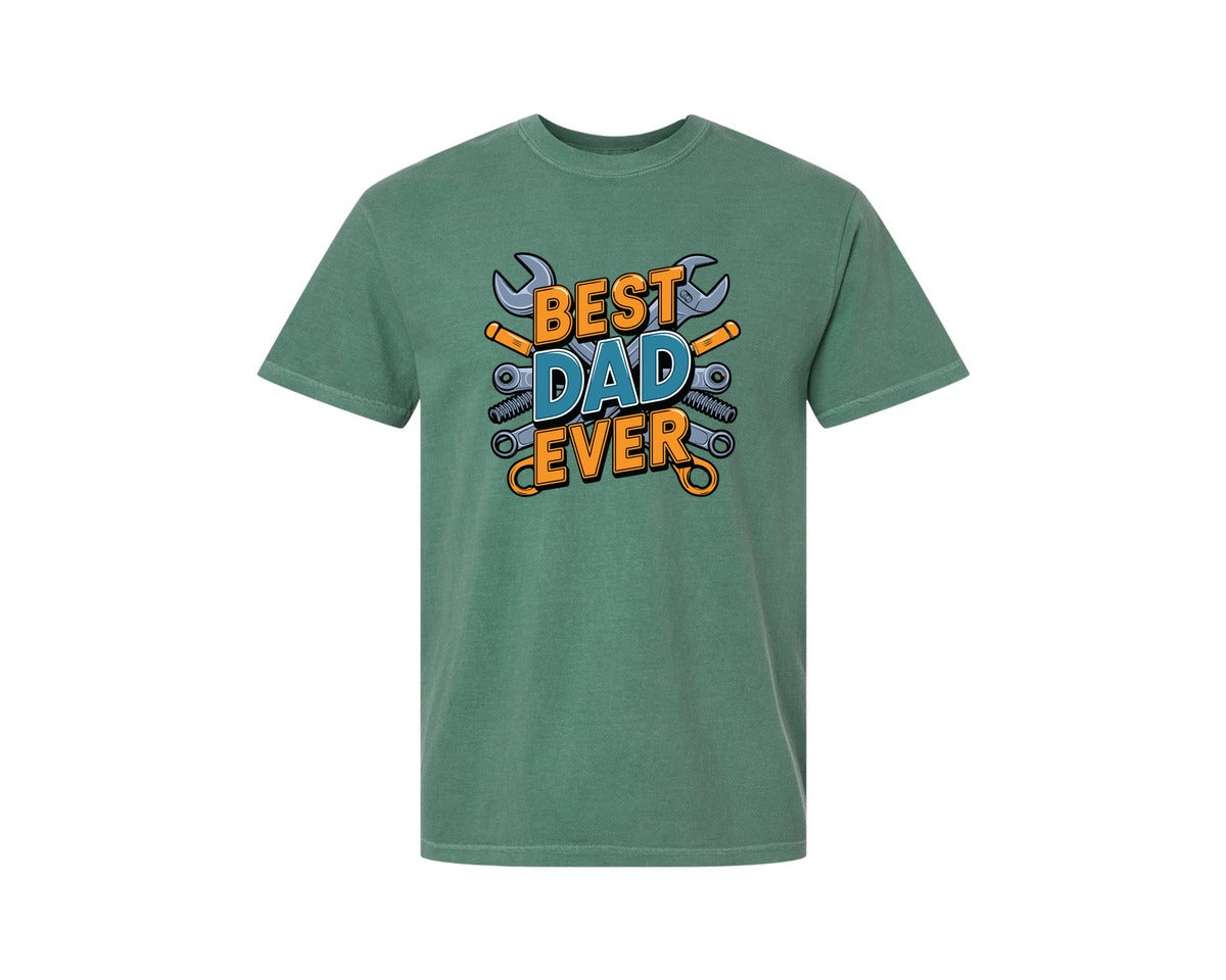 brand:Comfort Colors|color:Light Green|Mechanic Dad 3 Graphic T-Shirt