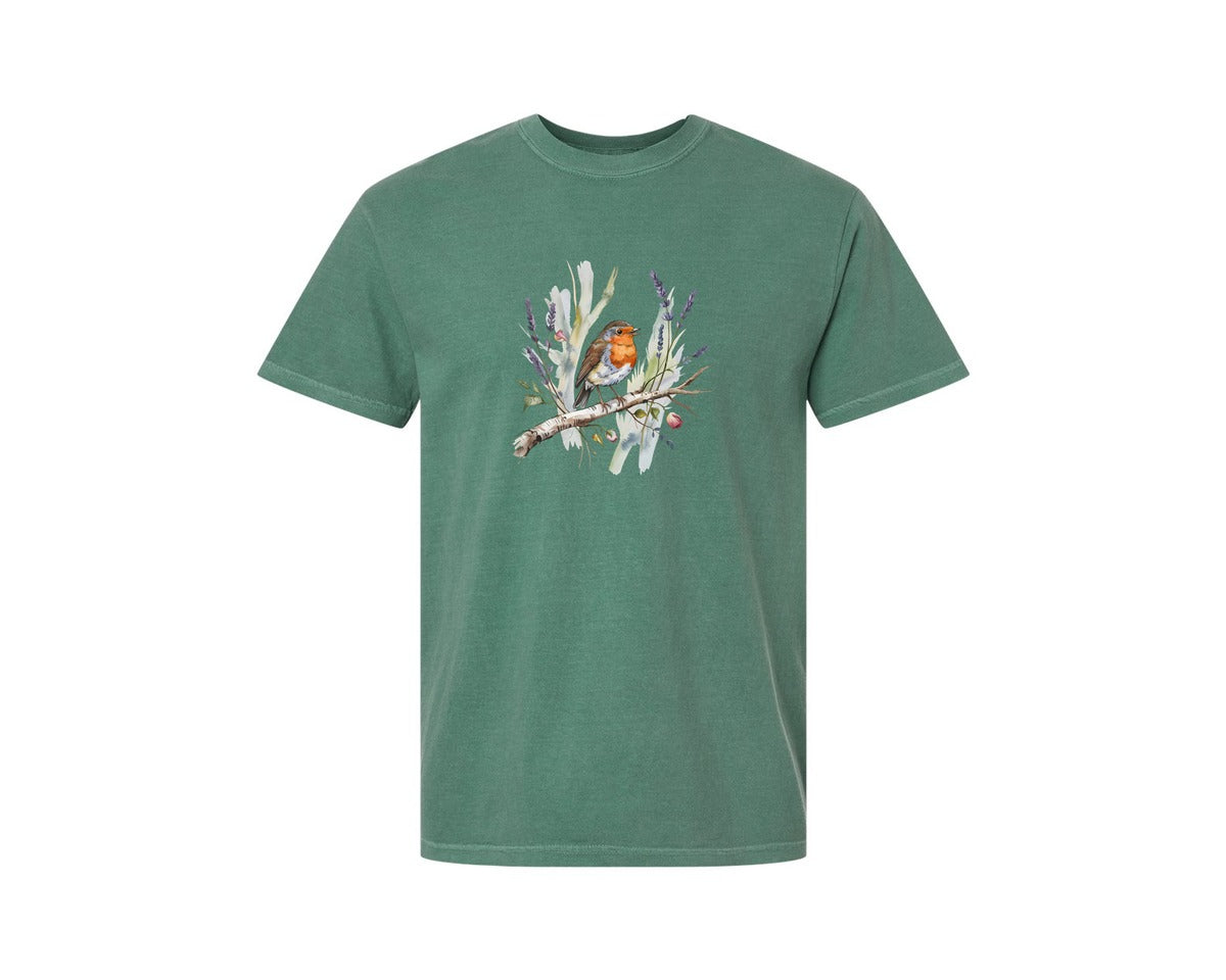brand:Comfort Colors|color:Light Green|Bird Lover Shirt Nature Cute Bird Graphic T-Shirt