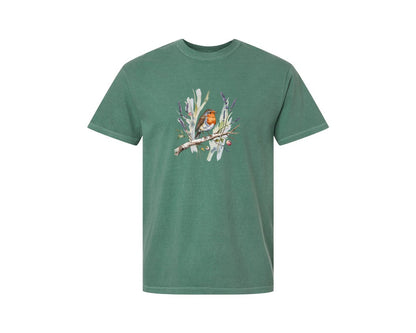 brand:Comfort Colors|color:Light Green|Bird Lover Shirt Nature Cute Bird Graphic T-Shirt