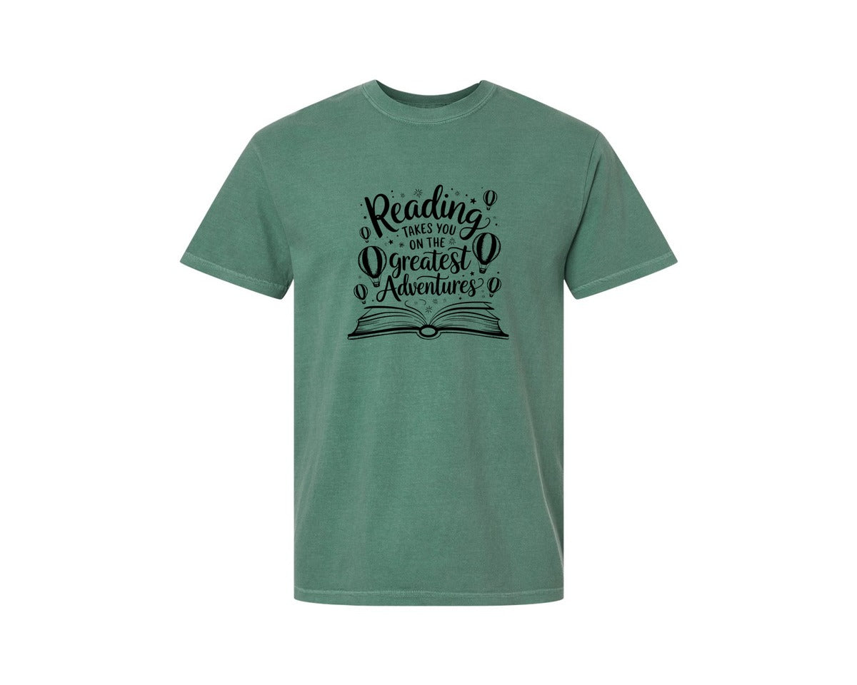 brand:Comfort Colors|color:Light Green|Reading Takes You On The Greatest Advent 4 Graphic T-Shirt