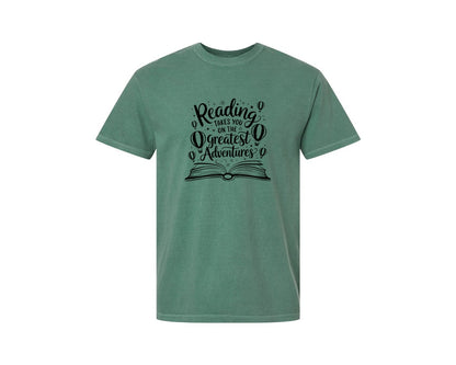 brand:Comfort Colors|color:Light Green|Reading Takes You On The Greatest Advent 4 Graphic T-Shirt