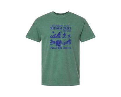 brand:Comfort Colors|color:Light Green|Protect Our National Parks Defund Doge Graphic T-Shirt