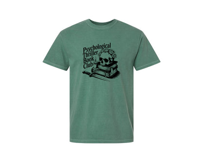 brand:Comfort Colors|color:Light Green|Psychological Thriller Book Club T S Graphic T-Shirt