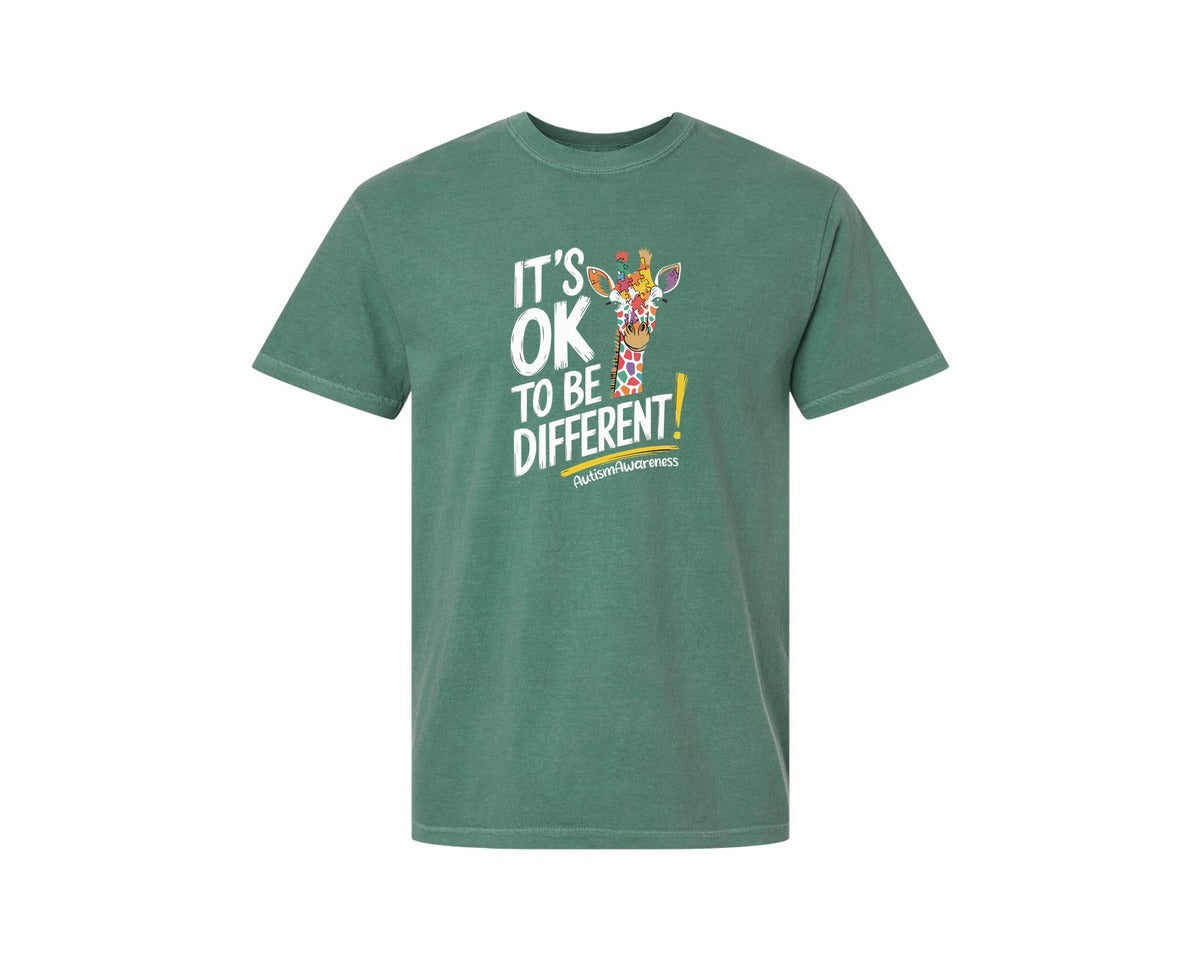 brand:Comfort Colors|color:Light Green|Its Ok To Be Different Autism Awareness 17 Graphic T-Shirt