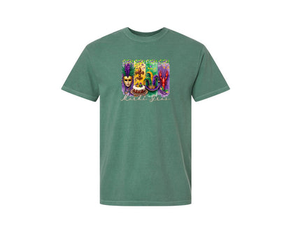 brand:Comfort Colors|color:Light Green|Mardi Gras Coquette 2 Graphic T-Shirt