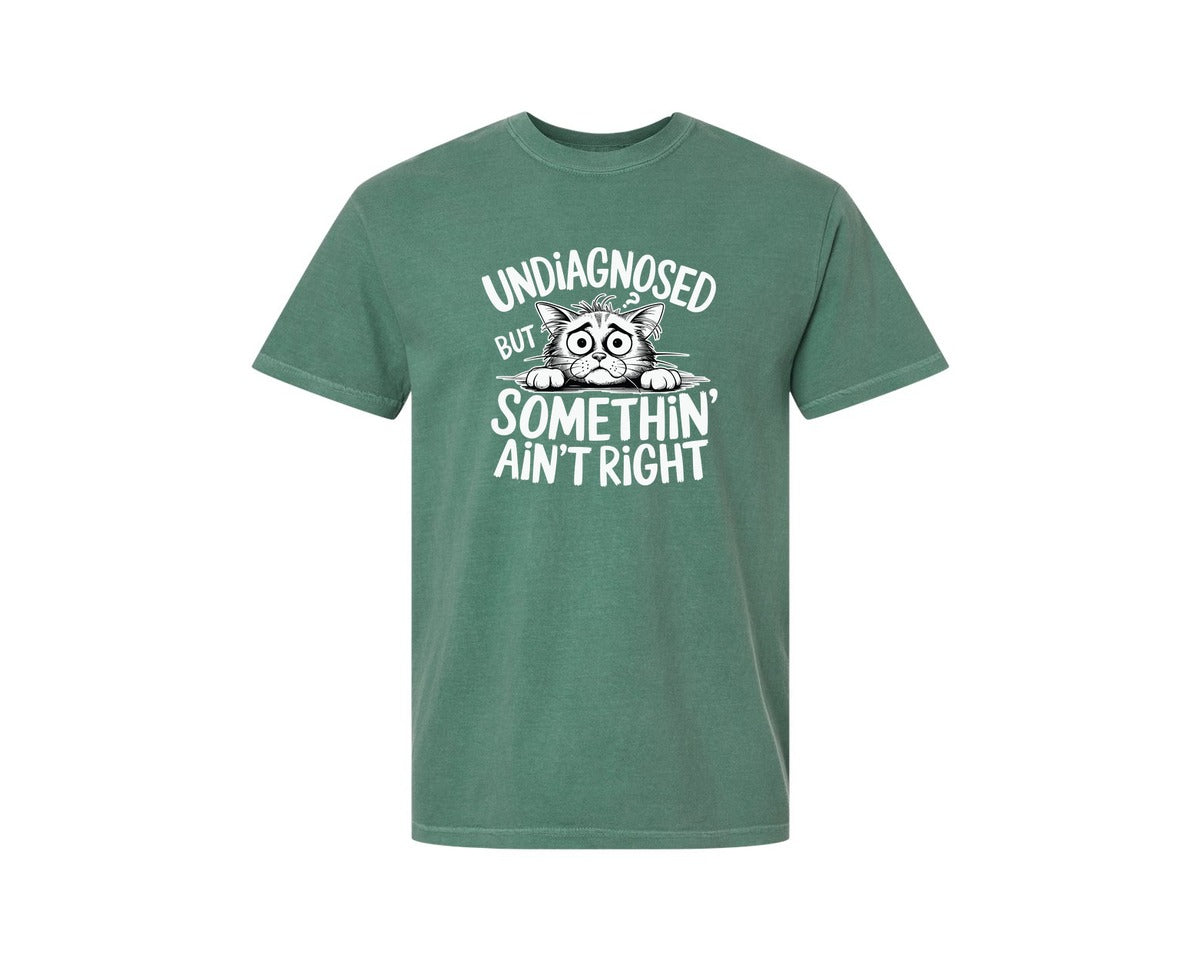 brand:Comfort Colors|color:Light Green|Undiagnosed But Somethin Aint Right 11 Graphic T-Shirt