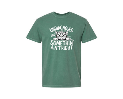 brand:Comfort Colors|color:Light Green|Undiagnosed But Somethin Aint Right 11 Graphic T-Shirt