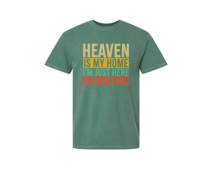 brand:Comfort Colors|color:Light Green|Heaven Is My Home Christian Religious 2 Graphic T-Shirt