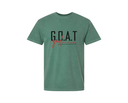 brand:Comfort Colors|color:Light Green|God Over All Things Shirt Design Graphic T-Shirt