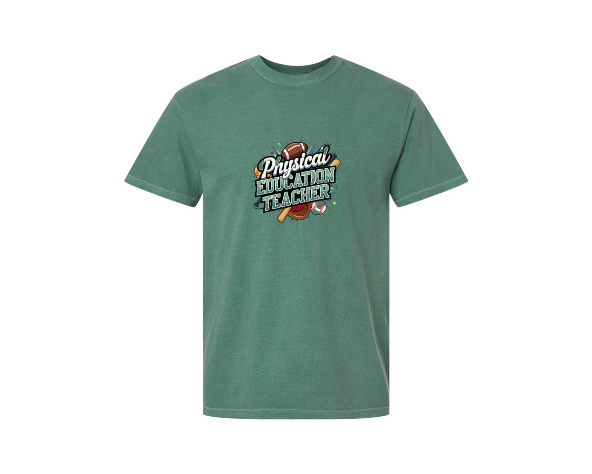 brand:Comfort Colors|color:Light Green|Physical Education Teacher 2 Graphic T-Shirt