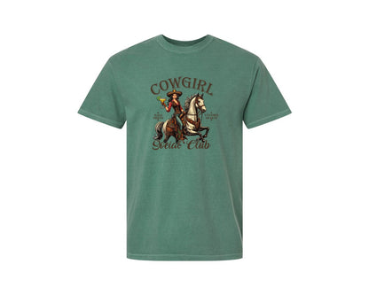 brand:Comfort Colors|color:Light Green|Cowgirl Social Club Cowgirl Graphic T-Shirt
