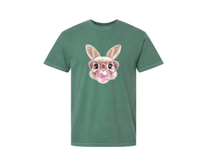 brand:Comfort Colors|color:Light Green|Easter Bunny Coquette Bunny Blowing 3 Graphic T-Shirt