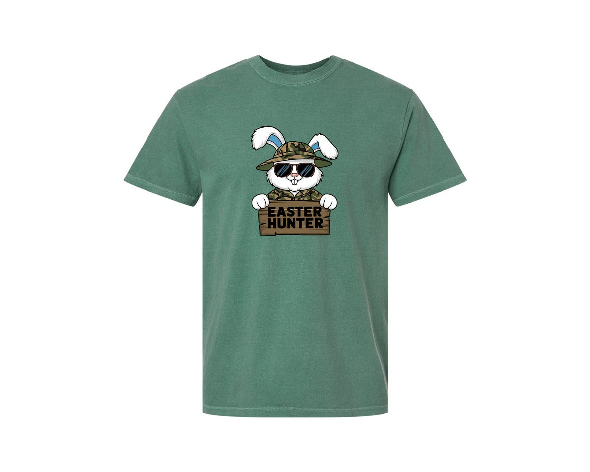brand:Comfort Colors|color:Light Green|Easter Hunter Bunny Boy Bunny Graphic T-Shirt