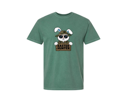 brand:Comfort Colors|color:Light Green|Easter Hunter Bunny Boy Bunny Graphic T-Shirt